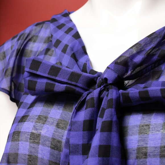 H&M Blue Plaid Blouse - Picture 7 of 13
